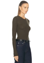 Enza Costa Silk Sweater Rib Longsleeve Crewneck Top