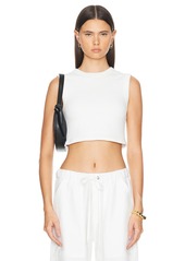 Enza Costa Textured Jacquard Cropped Tank Top