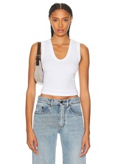 Enza Costa Textured Rib Sleeveless U Tank Top