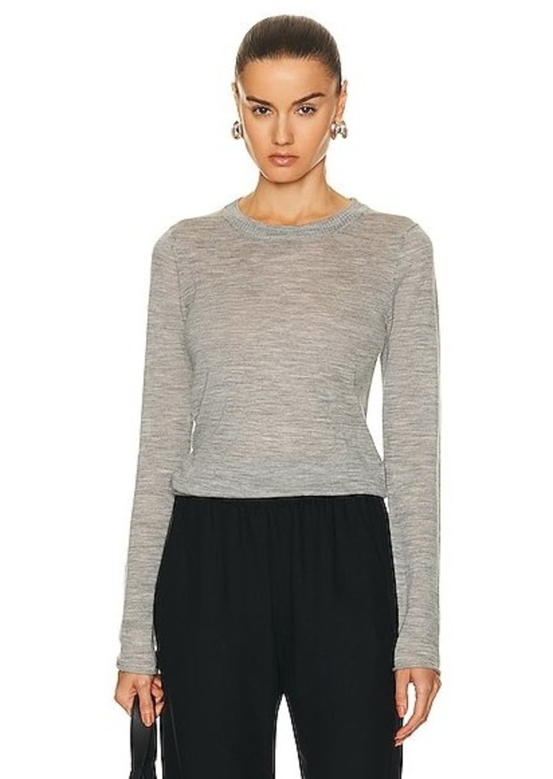 Enza Costa Tissue Cashmere Bold Long Sleeve Crew Top