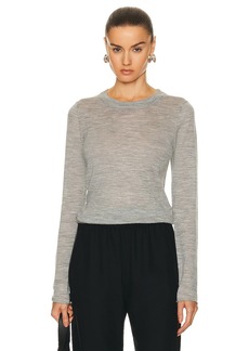 Enza Costa Tissue Cashmere Bold Long Sleeve Crew Top