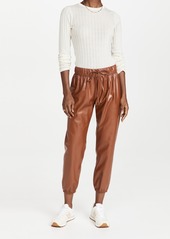 Enza Costa Vegan Leather Joggers