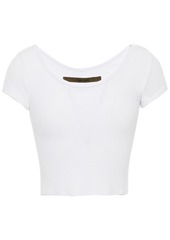 Enza Costa Woman Cropped Ribbed Jersey T-shirt White