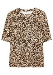 Enza Costa Woman Leopard-print Stretch-jersey T-shirt Animal Print