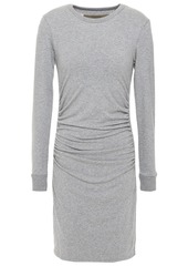Enza Costa Woman Ruched Stretch Cotton And Cashmere-blend Mini Dress Gray
