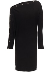 Enza Costa Woman Snap-detailed Stretch-jersey Mini Dress Black
