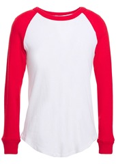 Enza Costa Woman Two-tone Cotton And Cashmere-blend Jersey Top Red