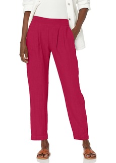 Enza Costa Women's French Linen Easy Pant Fuchsia red