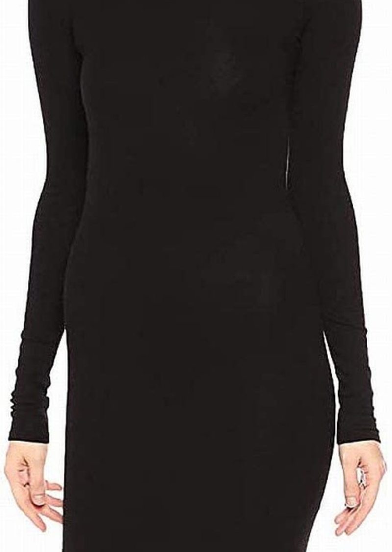 Enza Costa Women's Stretch Silk Rib Long Sleeve Turtleneck Mini Dress  XS