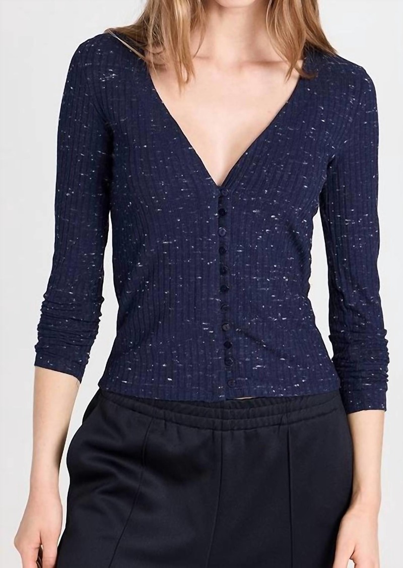 Enza Costa L/s V Cardigan In Navy