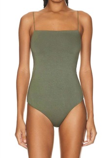 Enza Costa Luxe Knit Essential Tank Bodysuit In Military