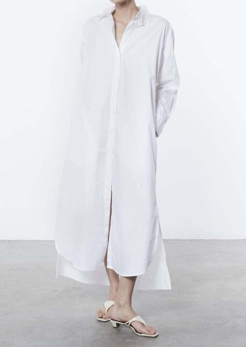 Enza Costa Poplin Shirtdress In White