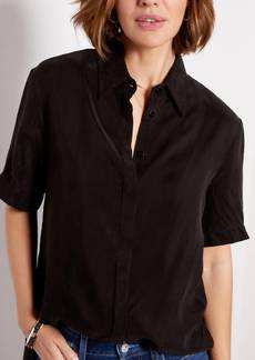 Enza Costa Resort Shirt In Washed Black