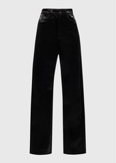 Enza Costa Satin High-Rise Straight-Leg Faux Leather Pants