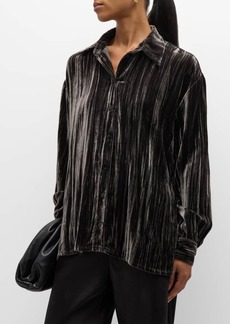 Enza Costa Silk Textured Velvet Shirt