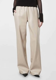 Enza Costa Soft Faux Leather Straight Leg Pant In Khaki