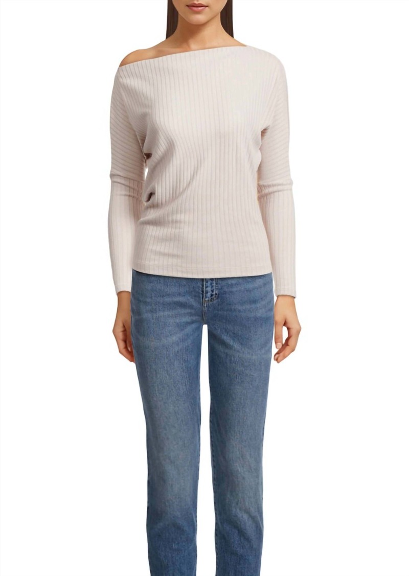 Enza Costa Sweater Rib Slouch Top In Rose Tan