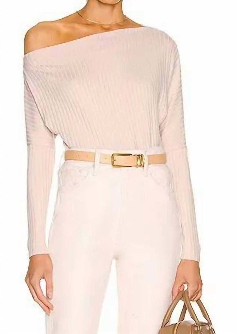 Enza Costa Sweater Rib Slouch Top In Rose Tan