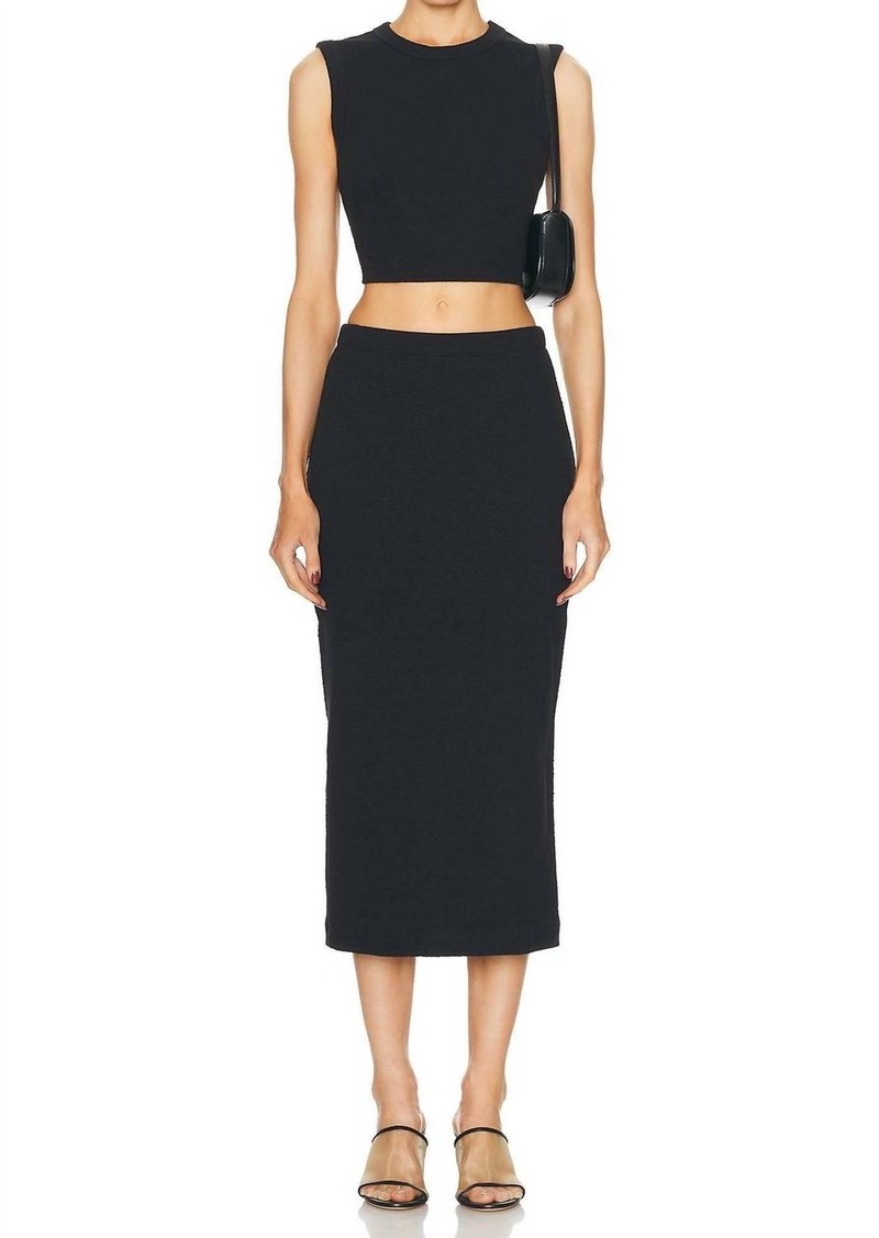 Enza Costa Textured Jacquard Skirt In Black