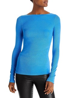 Enza Costa Womens Knit Scoop Neck Blouse