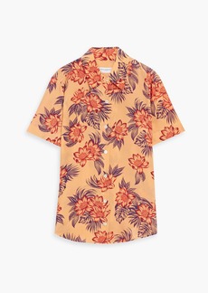 Equipment - Essential floral-print silk crepe de chine shirt - Orange - L
