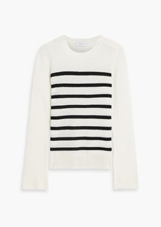 Equipment - Junie striped cashmere sweater - White - M