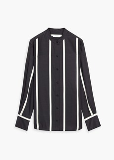 Equipment - Leonne striped crepe shirt - Black - L