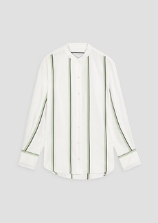 Equipment - Leonne striped crepe shirt - White - XS