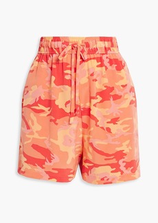 Equipment - Nimma camouflage-print washed-silk shorts - Orange - US 0
