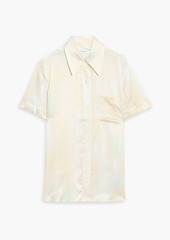 Equipment - Signature printed silk-satin shirt - Yellow - XL