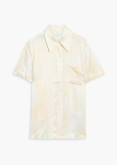 Equipment - Signature printed silk-satin shirt - Yellow - S