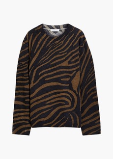 Equipment - Tiger-print wool and cashmere-blend sweater - Green - XS