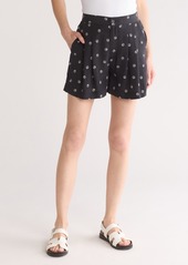 Equipment Angelique Print Silk Shorts in True Black And Nature White at Nordstrom Rack