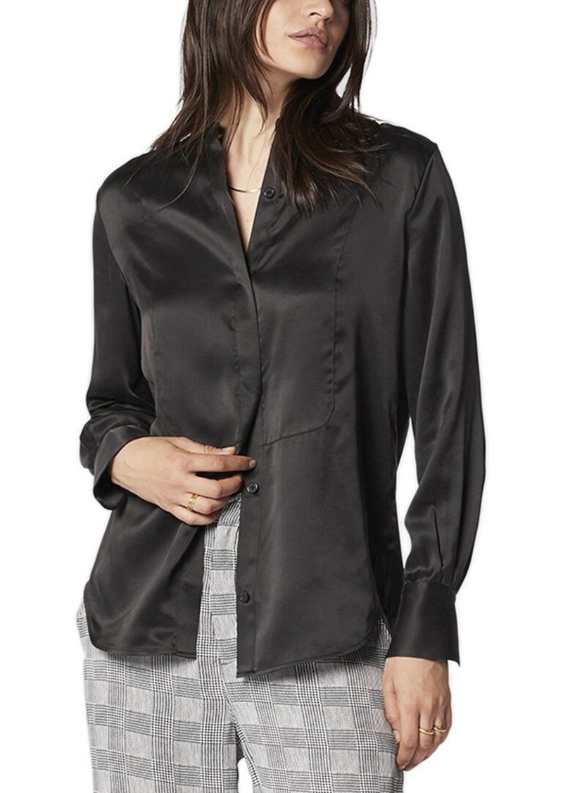 Equipment Brielle Collarless Silk Shirt