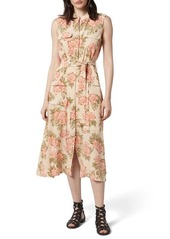Equipment Illumina Floral Print Tie Waist Silk Midi Dress in Sun Kiss Multi at Nordstrom