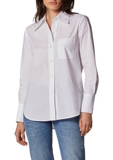 Equipment Quinne Embroidered Collar Cotton Button-Up Blouse