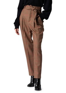 Equipment Saree Plaid Belted High Waist Tapered Trousers