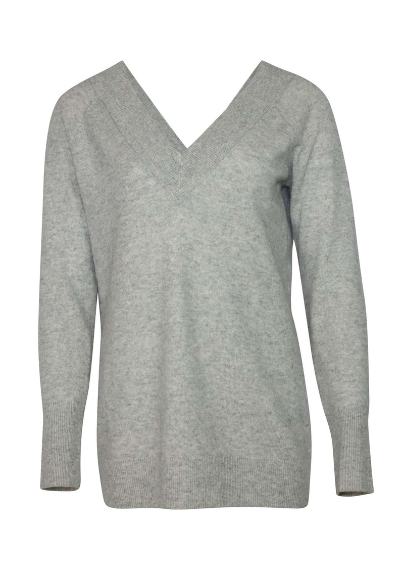 Equipment V-necked Sweater in Grey Cashmere