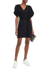 Equipment Woman Bernyce Belted Linen Mini Dress Black