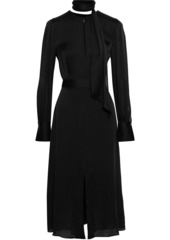 Equipment Woman Calanne Tie-neck Satin Midi Dress Black
