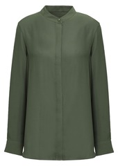 Equipment Woman Cherine Washed-crepe Shirt Army Green