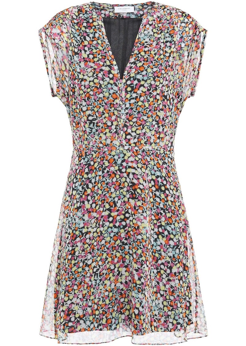 Equipment Woman Danette Floral-print Silk-georgette Mini Dress Multicolor