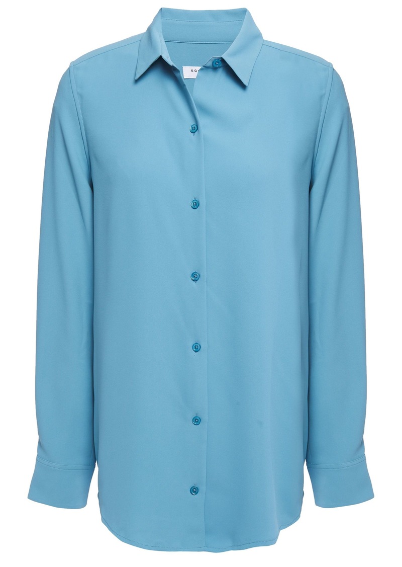 Equipment Woman Essential Washed-crepe Shirt Light Blue