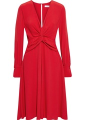 Equipment Woman Faun Twist-front Crepe Dress Tomato Red
