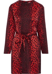 Equipment - Gerarda leopard-print washed-silk mini dress - Red - US 2