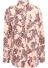 Equipment Woman Leopard-print Silk-blend Shirt Sand
