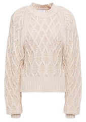 Equipment Woman Cable-knit Cotton Sweater Ecru