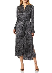 Equipment Women's Connell Monocrhome Leopard Printed Sandwashed Satin Maxi Dress