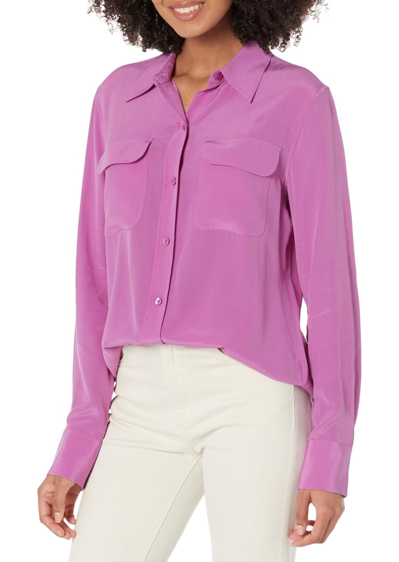 EQUIPMENT Women's Slim Signature Long Sleeve TOP in WILLOWHERB