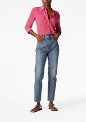 Equipment flap-pocket silk shirt